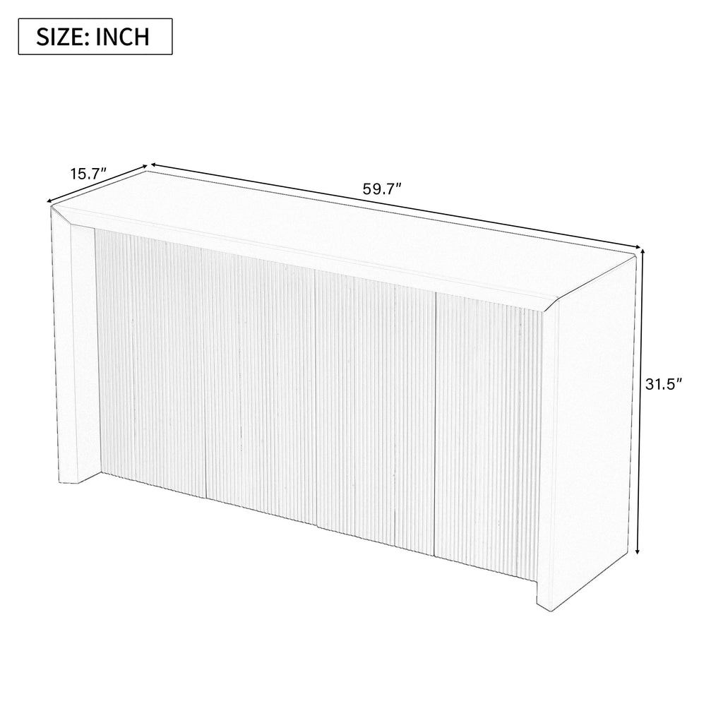 Acacia Wood Veneer Simple Entryway Table with Wavy Design,Suitable for