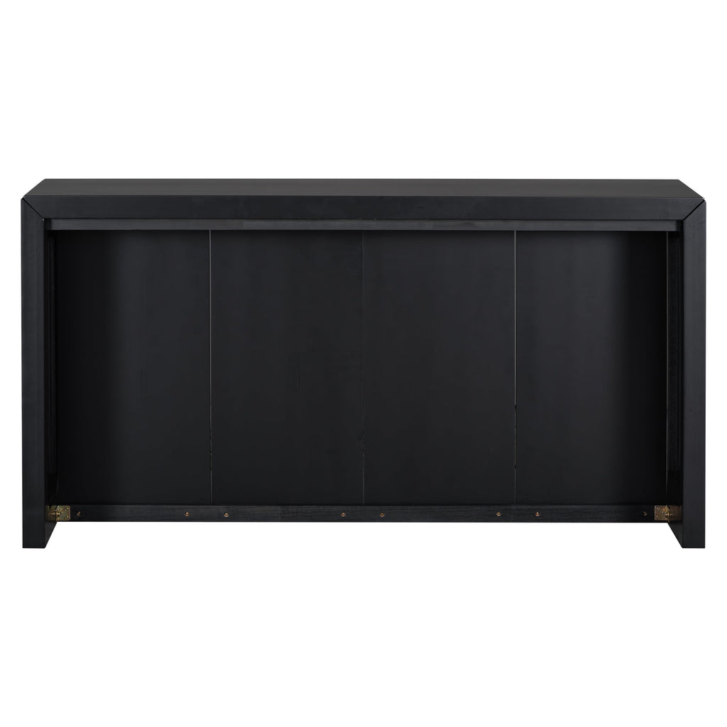 Acacia Wood Veneer Simple Entryway Table with Wavy Design,Suitable for