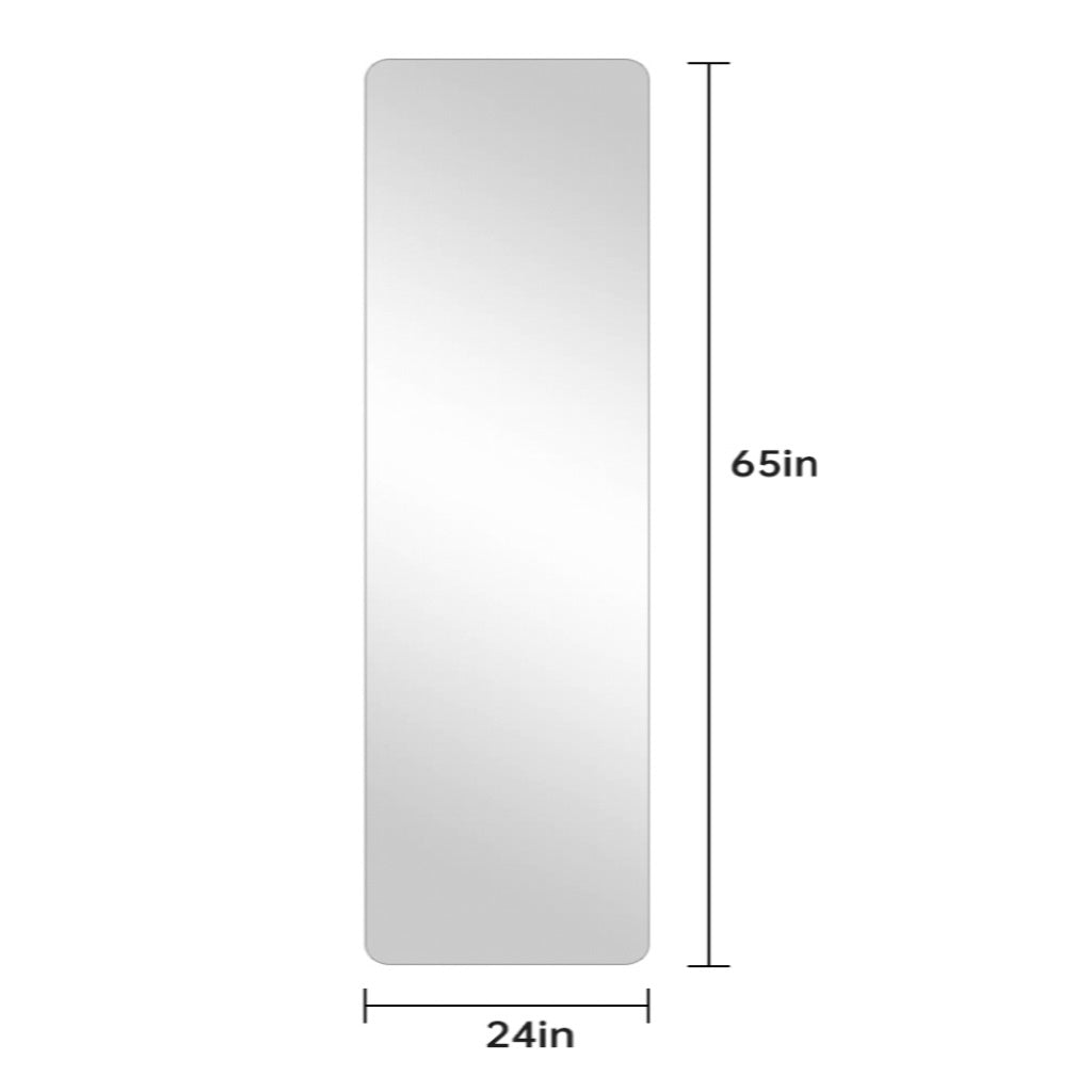 65'x 24' inch Full Body round corner mirror for Living Room Bedroom