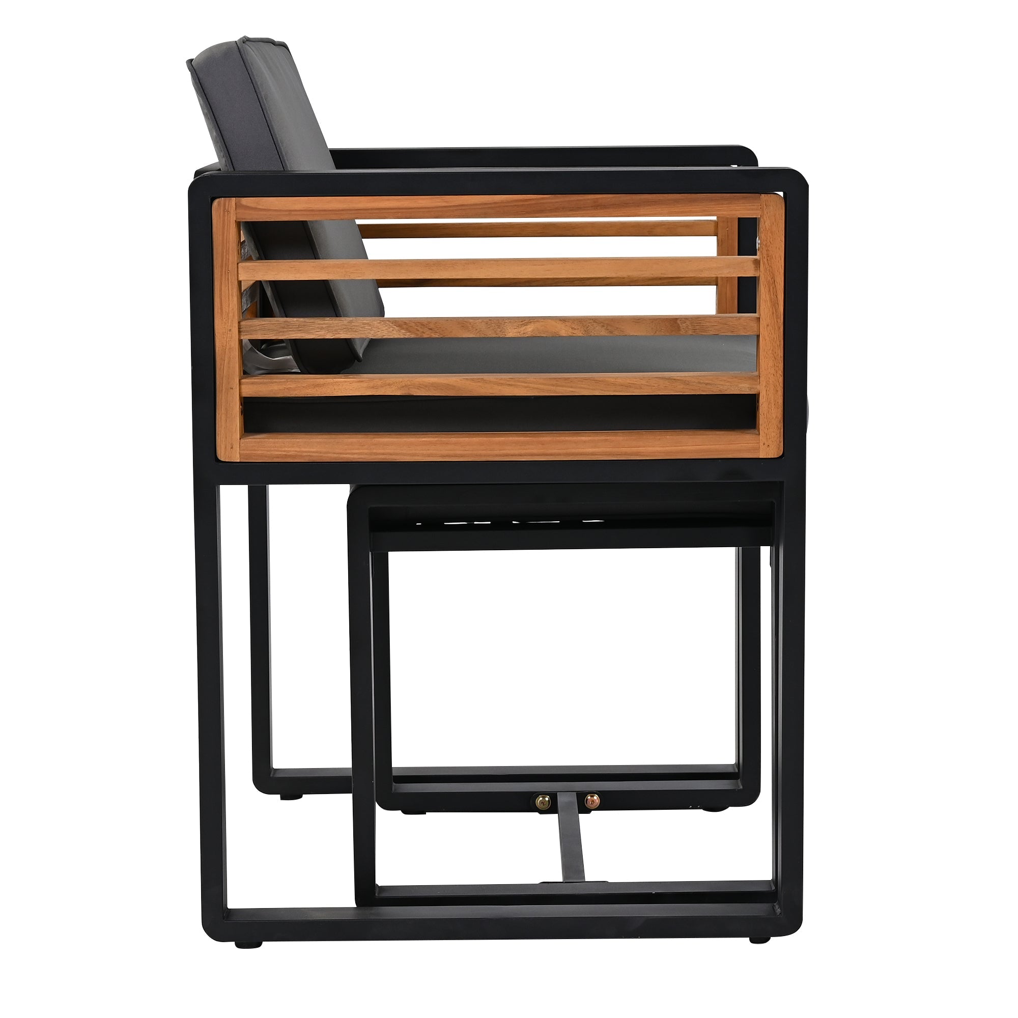 9-Pieces Acacia Wood Patio Dining Set, Space Saving Outdoor Patio Set,