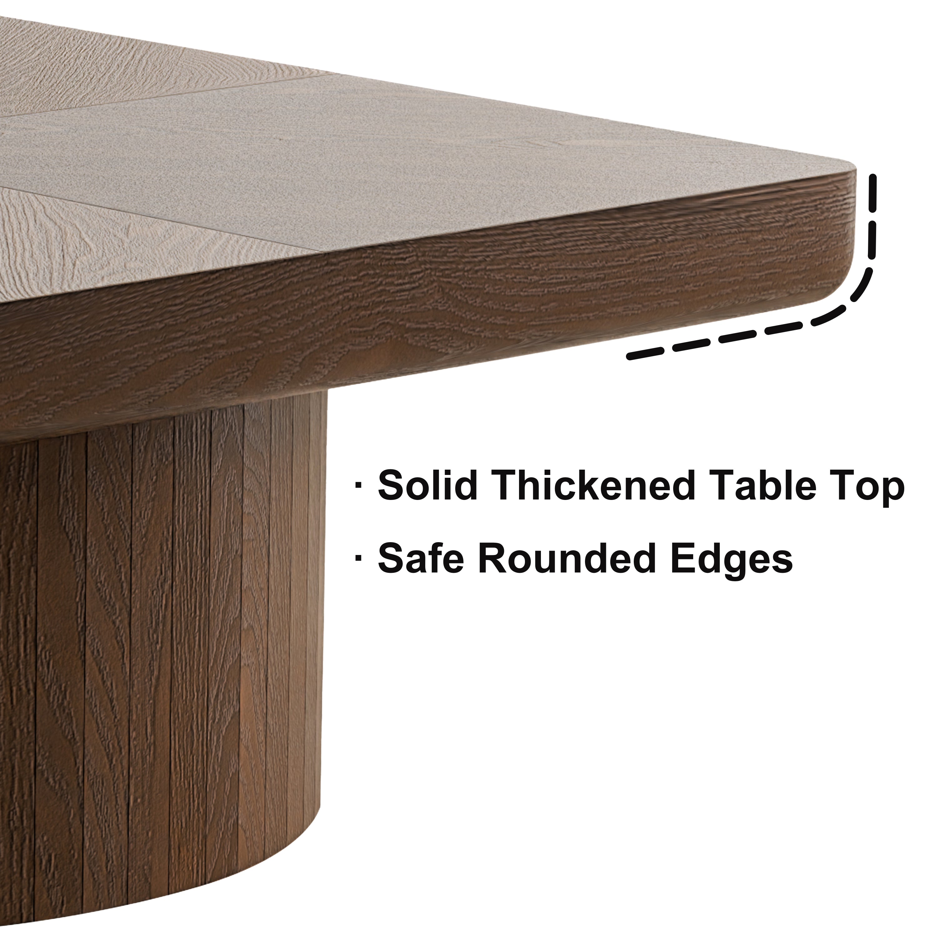 34.6'' Square Coffee Table for Living Room, Modern Wood Veneer Top