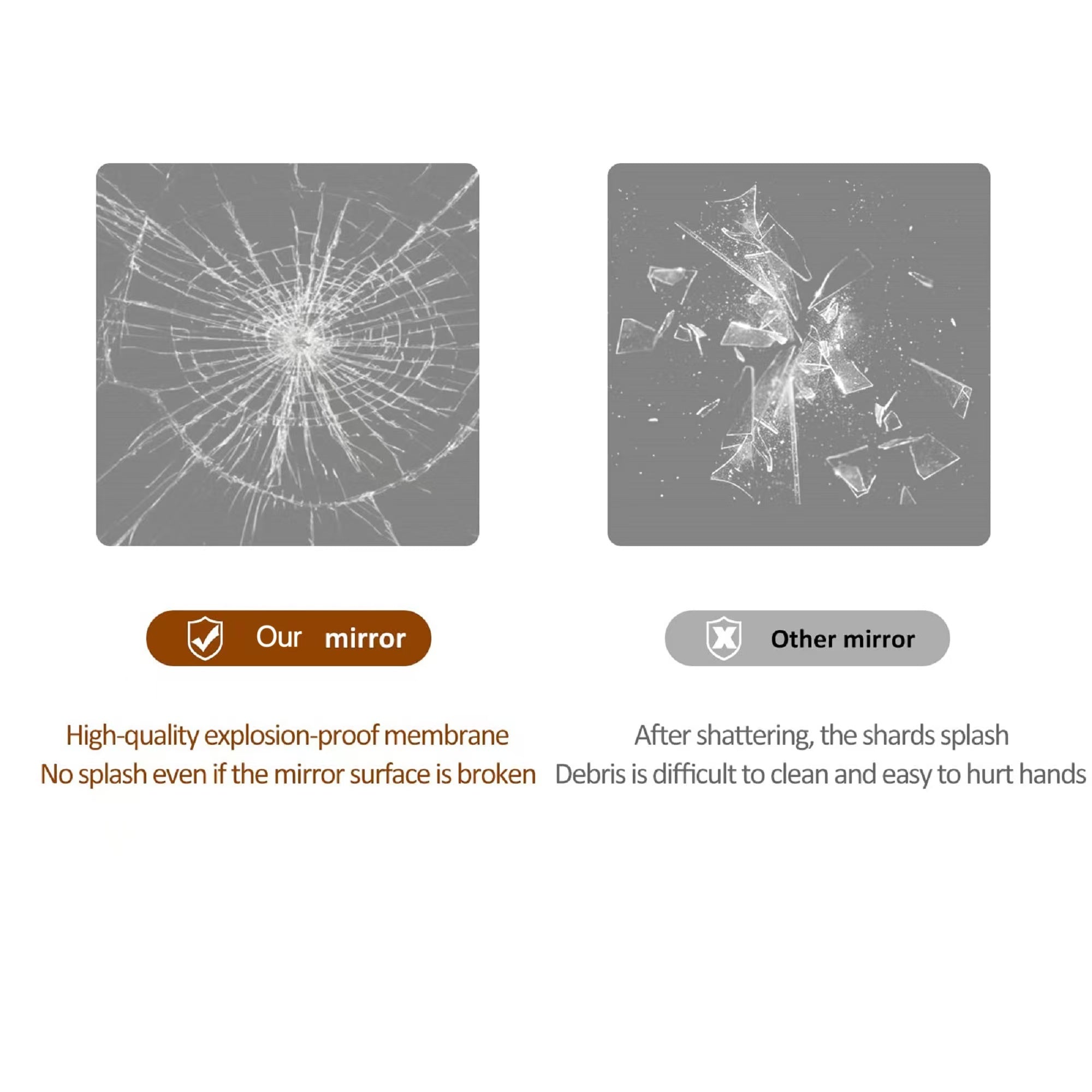 65'x 24' inch Full Body round corner mirror for Living Room Bedroom