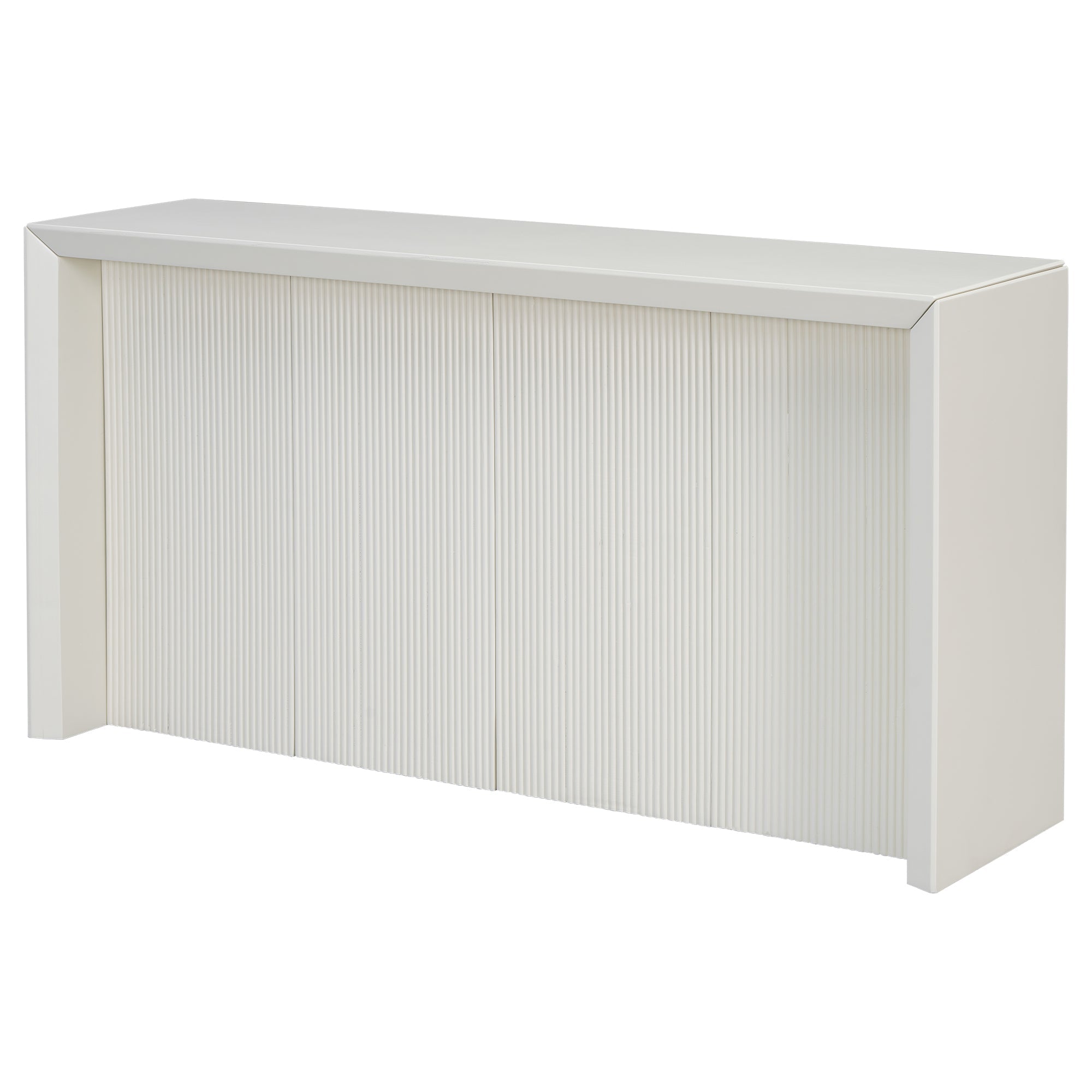 Acacia Wood Veneer Simple Entryway Table with Wavy Design,Suitable for