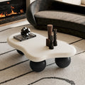 40 Inch Cloud Shaped Coffee Table with 3 Ball Legs for Living Room,