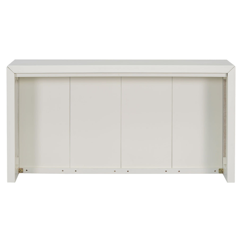 Acacia Wood Veneer Simple Entryway Table with Wavy Design,Suitable for