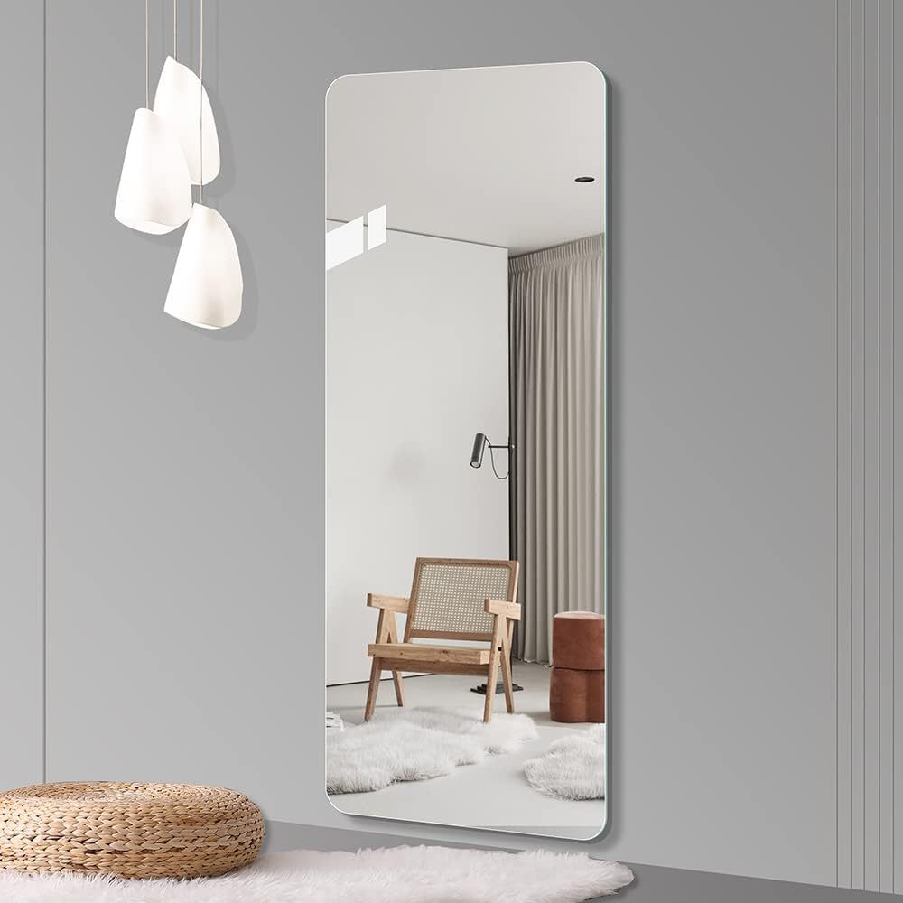 65'x 24' inch Full Body round corner mirror for Living Room Bedroom