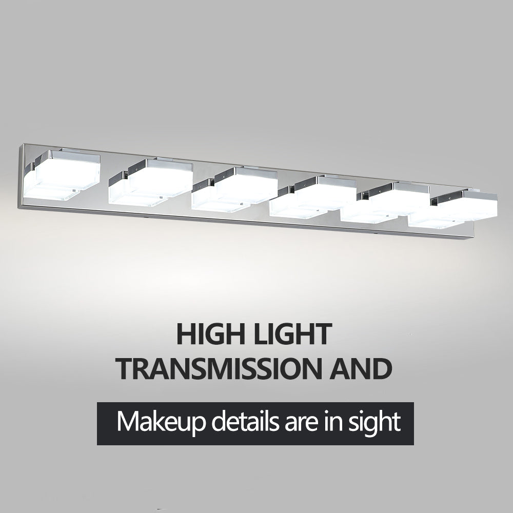 Modern 6-Light Chrome LED Vanity Mirror Light Fixture For Bathrooms